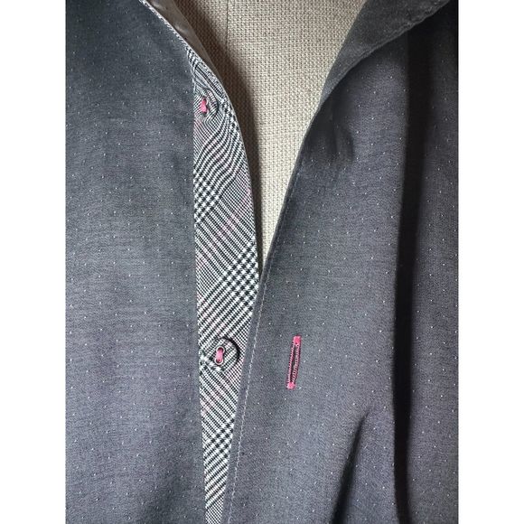 JARED LANG Men's button down shirt M grey - pink - Picture 2 of 6